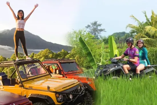 Combo Mt Batur Sunrise Jeep and Bali ATV Quad Bike Village Tour