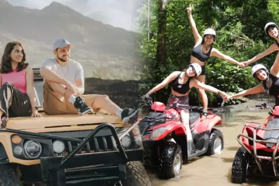 Combo Mt Batur Black Lava Jeep Tour and Bali ATV Quad Bike Village Tour